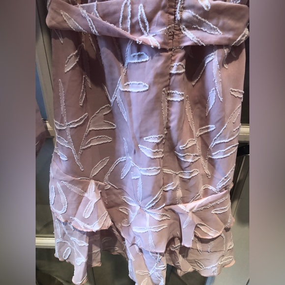 Women's Spring Deep V-Neck Ruffle Hem Swing Mini Dresses Long Sleeve with Zipper - Picture 10 of 10